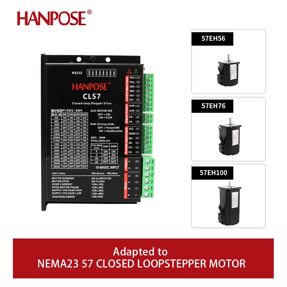 CL57 컨트롤러 드라이버 18-90VDC 스테퍼 서보 드라이버 (NEMA17 23 CNC 하이브리드 서보 모터용)