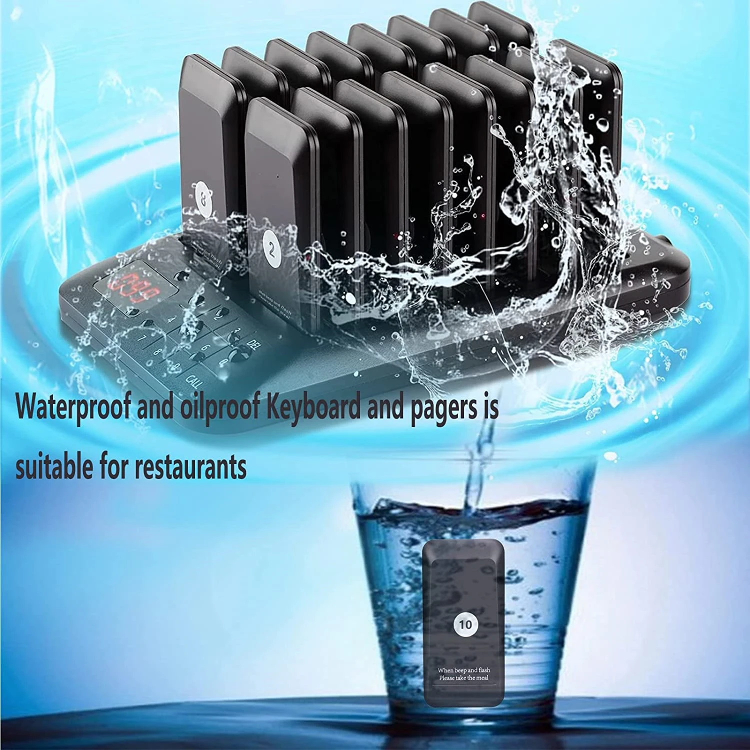 Restaurant Coasters Wireless Pager Buzzer Bell Calling System Coffe Coffee Fast Food Pagers Order Receiver(no vibration) wireless calling system