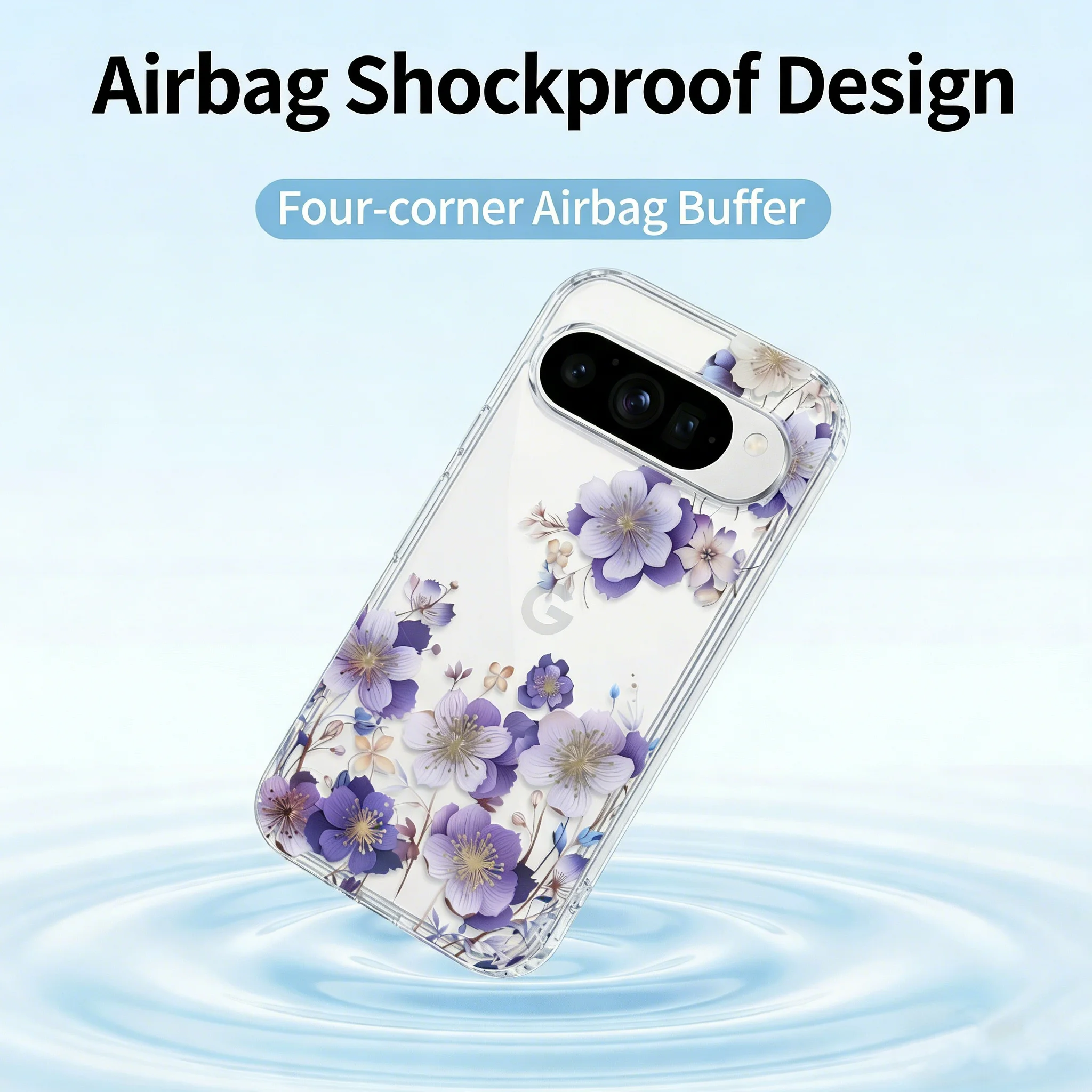 Luxury TPU Phone Case with Flower Feather Design and Colorful Coating