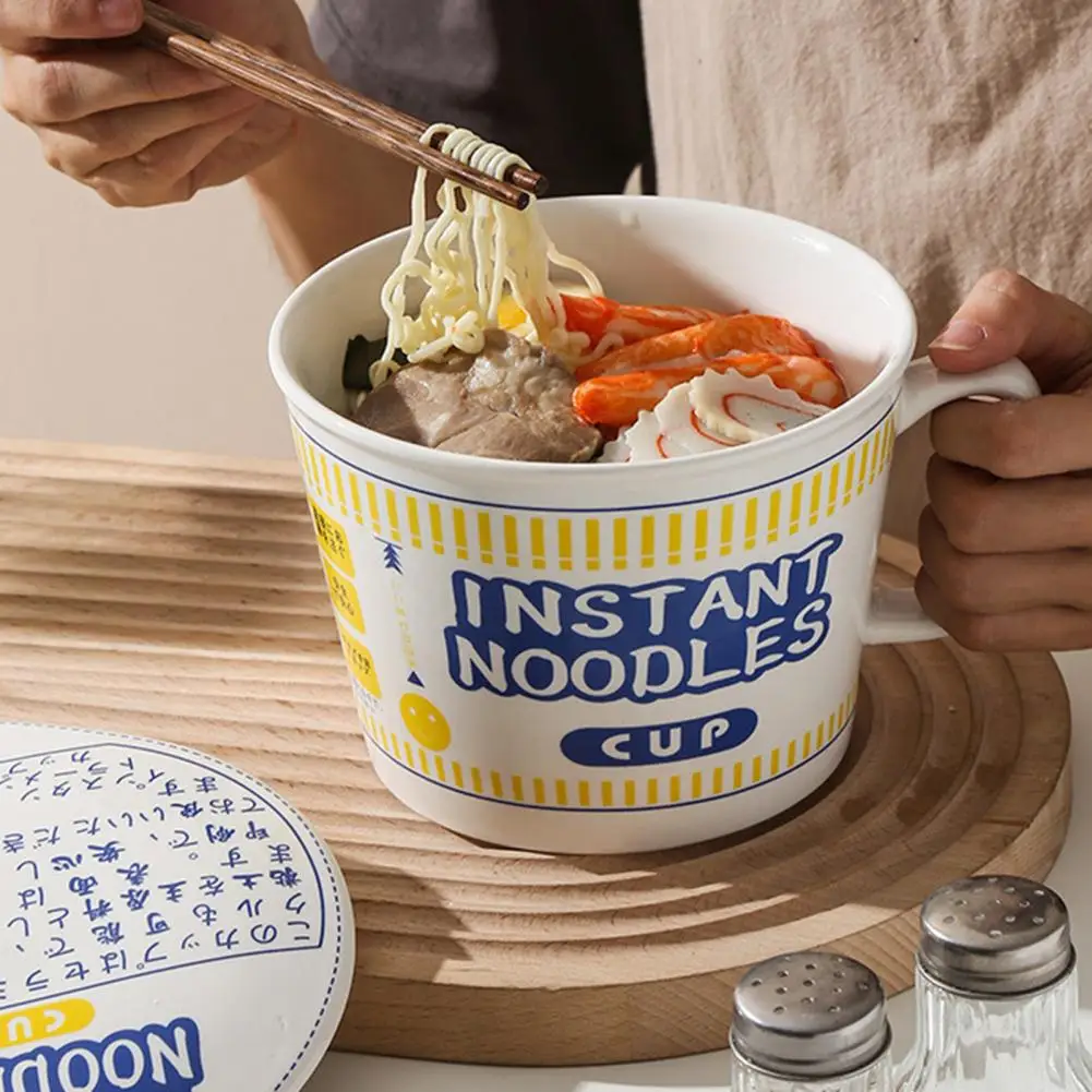 700ml Ceramic Frog Shaped Ramen Noodles Bowl Kawaii Cartoon Tableware Kids  Eatting Soup Binaural Bowl with Lid and Handle