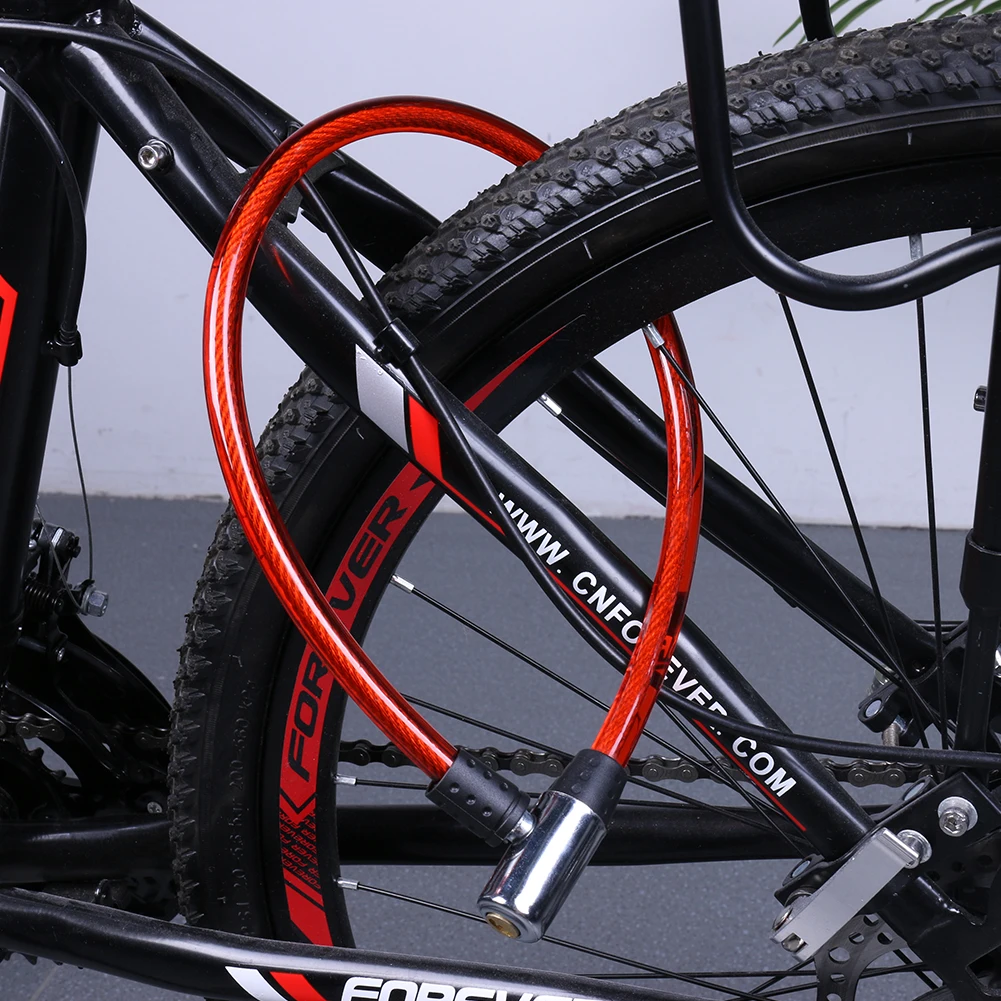 Portable Cable Coil Security Lock Flexible Universal Bike Safety Lock Cable for Bicycle Electric Vehicle Motorcycle Door