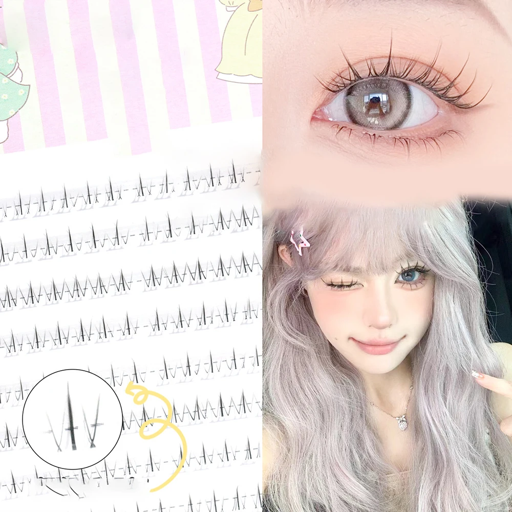 

Накладные ресницы в нижней части, 10 рядов, 5-7 мм