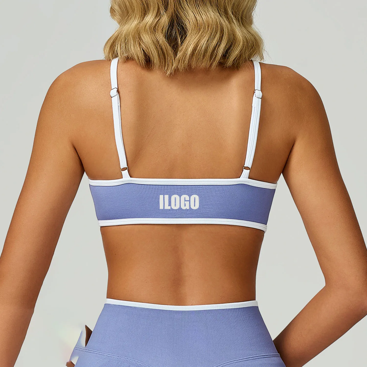 Customized LOGO women's seamless hemming sports beauty back fitness underwear running sports yoga bra top