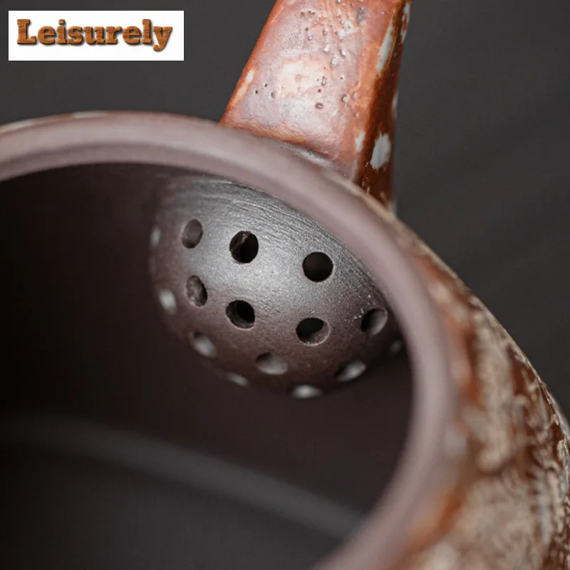 180ML Gilded Silver Blooming Flowers Old Rock Mud Teapot Zen Tea Infuser Pot Tea Soaking Kettle With Strainer Tea Set Ornaments