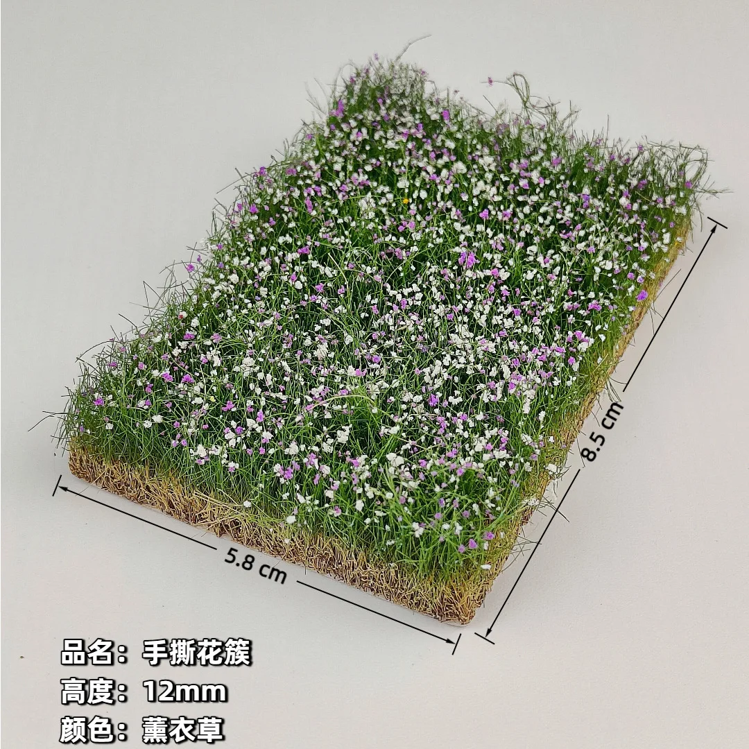 Miniature Colorful Flower Cluster Static Grass Tufts for Diorama and Model Layouts