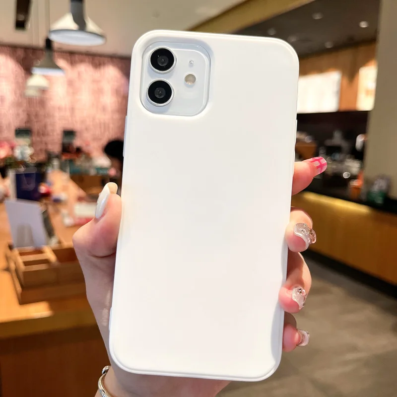 Luxury Soft Silicone Matte Shockproof Phone Case - Solid Color Cover