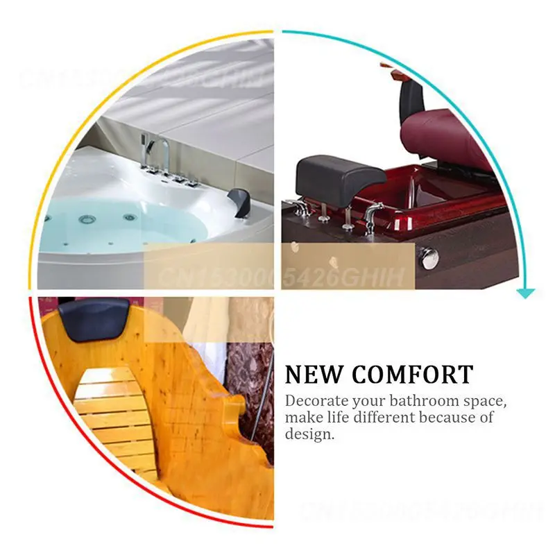 Bath Pillow Thickened Home Cushion Home Spa Comfortable Bathtub Pillow Headrest Pillows Bathroom Accessories Jacuzzi Spa Bath Pillow Pu
