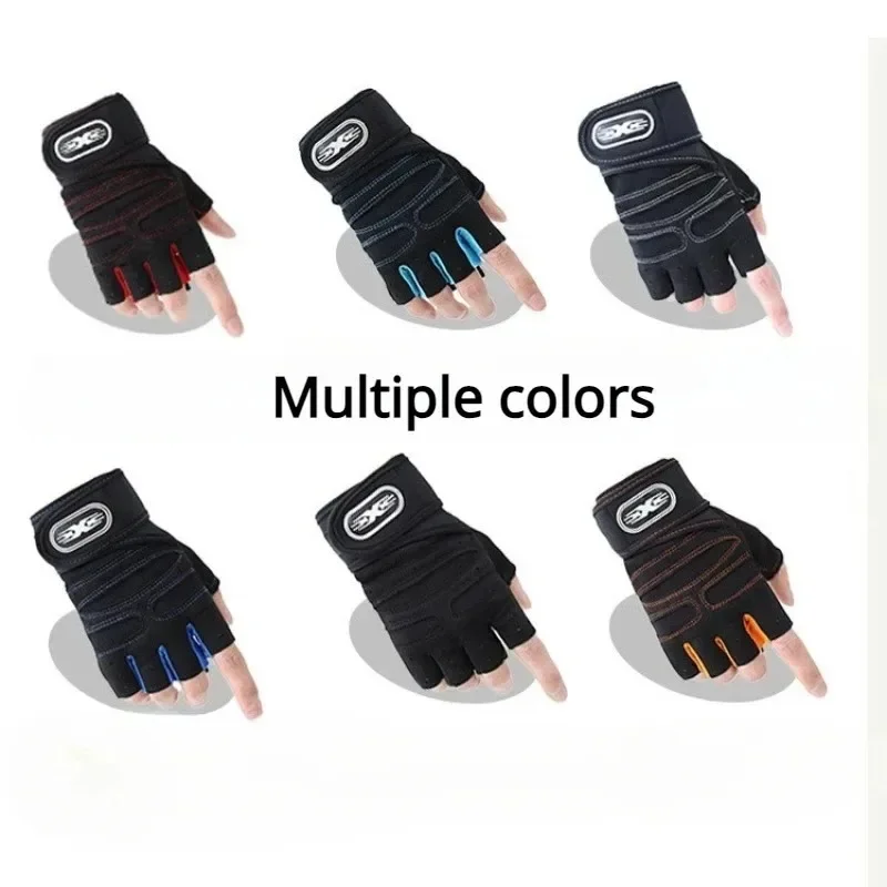 Outdoor Sport Gloves for Men Women Wrist Guard Fitness Gym Cycling Hiking Boxing Exercise Training Workout Long Wrist Fingerless 6