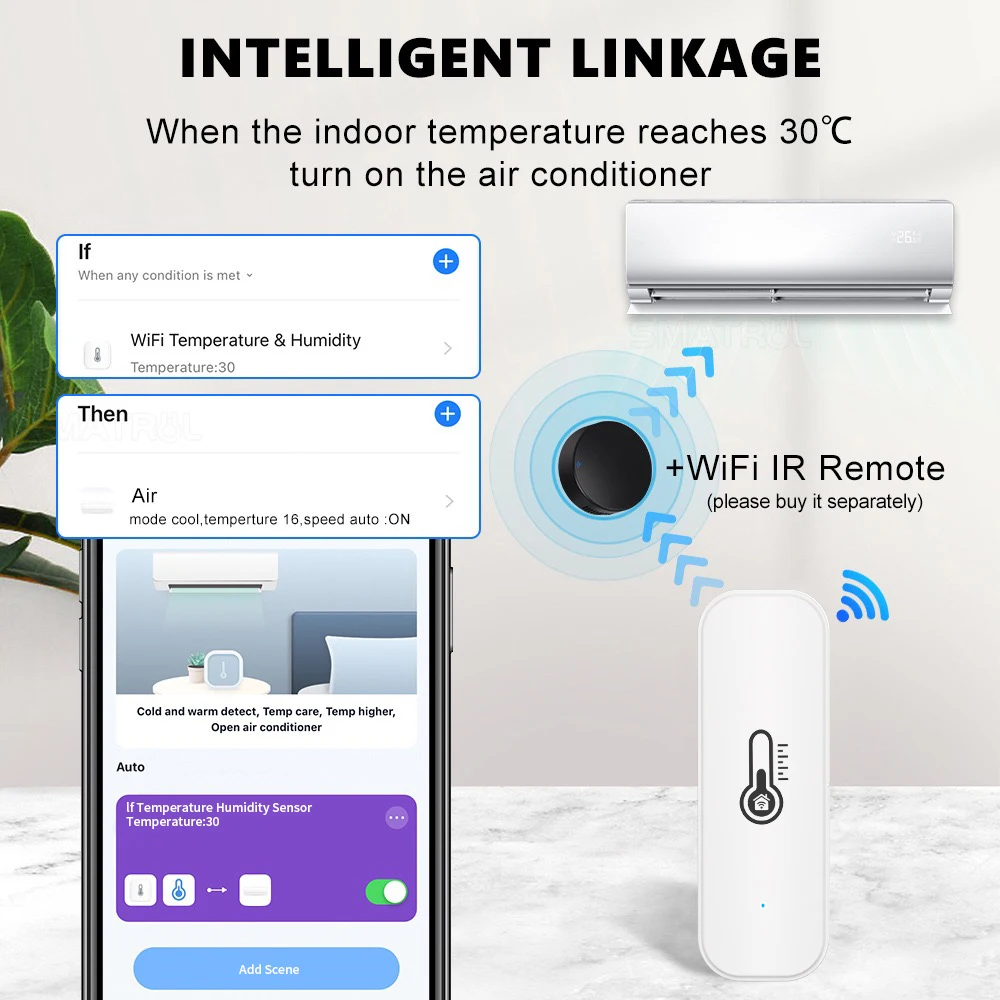 Smart Zigbee WiFi Temperature Humidity Sensor