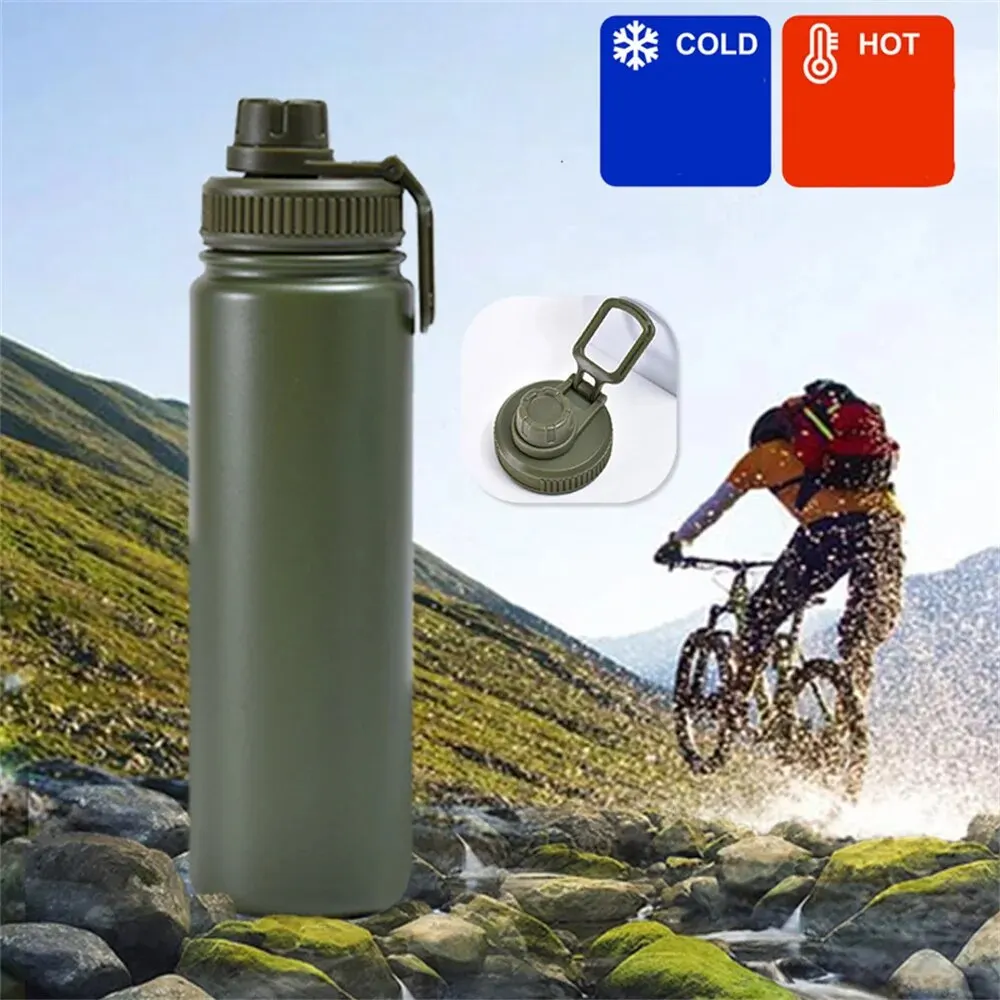 25oz Sports Water Bottle Leakproof Gym Vacuum Mug PortableCup Stainless Steel Outdoor Sport Cup Insulated Water Bottle