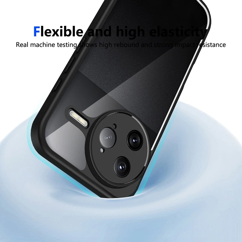 Enhanced Transparent Silicone Shockproof Clear Phone Case Cover with PC Back and TPU Bumper