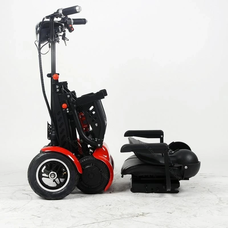 Electric Elderly Scooter Double Drive 250W 36V Four Wheel Electric Car 10 Inch Portable Foldable E Kick Scooter With Armrest china fashion munro 2 0 led lcd display 200w 250w 350w 500w rear drive 6 spokes magnesium alloy motor wheel electric bicycle