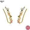 86022-b55efa.jpg Aide – boucles d'oreilles à Clip en argent Sterling 925 pour femmes, couleurs, crochet d'oreille, manchette d'oreille d'escalade en Zircon, bijoux fins à la mode, cadeau