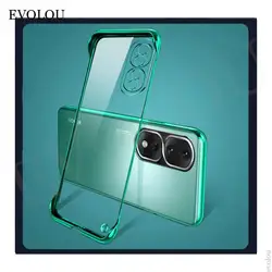 Enhanced Plating Frameless Transparent Hard Cover with Camera Protect Ring - Ultra Thin and Clear Design for honor 80 GT (Green)