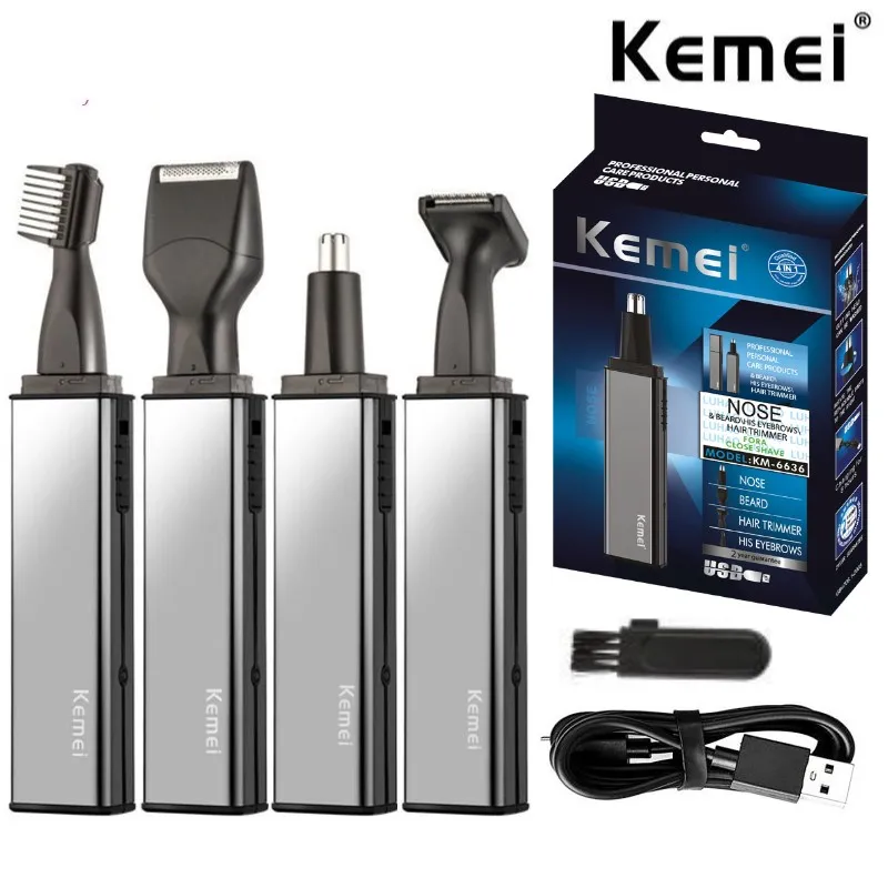 

Kemei all in one grooming kit electric shaver for men rechargeable beard hair trimmer eyebrow ear nose facial shaving machine