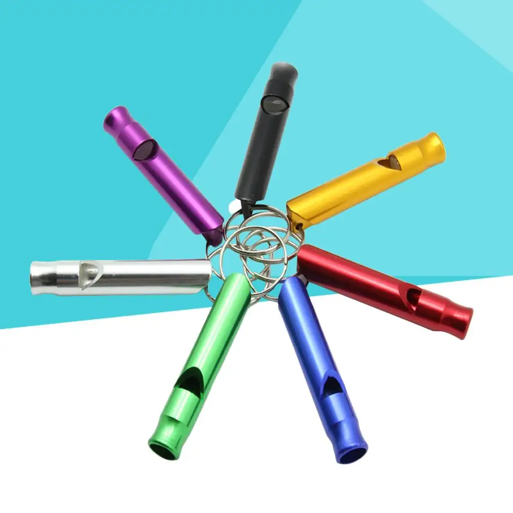 6 Pcs Premium Aluminum Survival Whistle For Camping Safety Equipment Emergency Tools Hiking Accessories Outdoor Gadgets