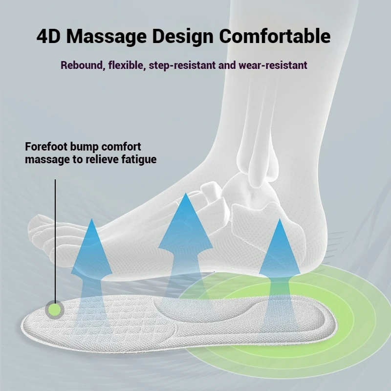 1/6pair Soft Memory Foam Shoe Insoles Outdoor Sport Deodorizing Insole Absorbs Sweat Antibacterial Shoe Insoles Camping Supplies 3