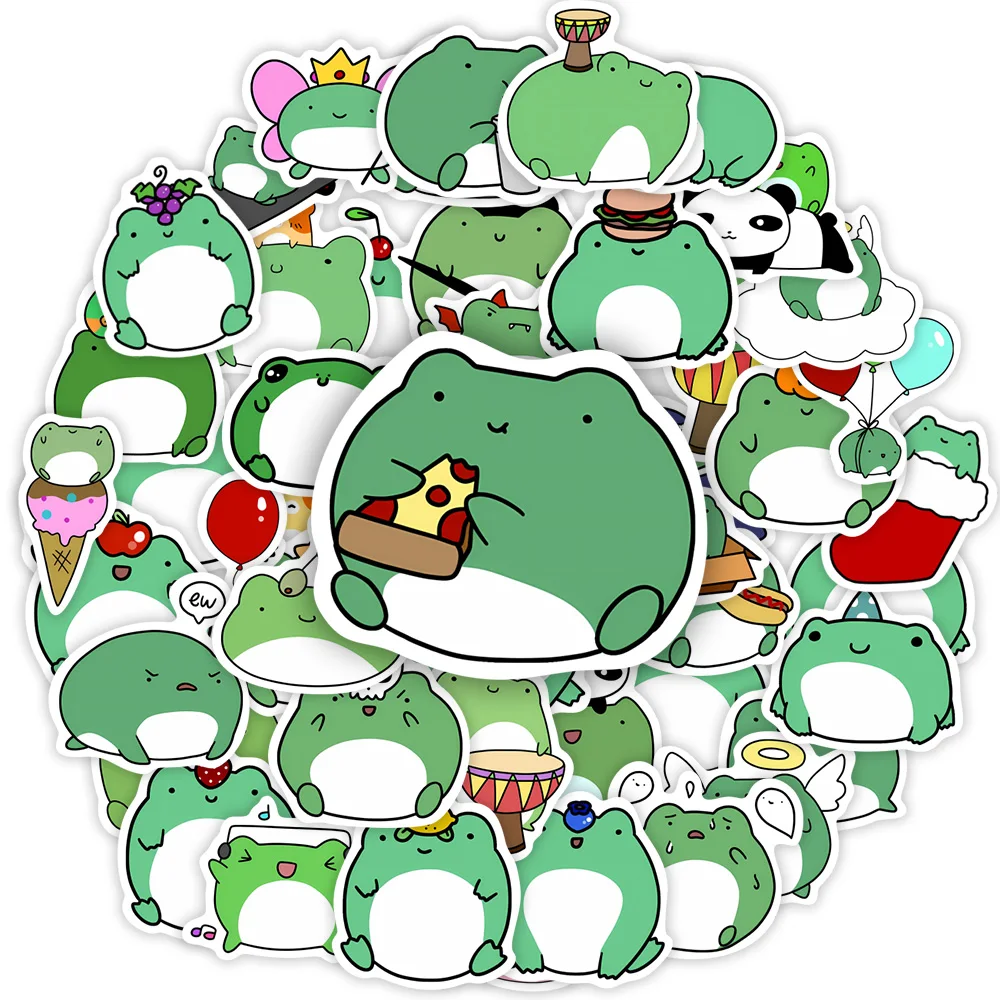 Cartoon Stickers Doodle Frog Stickers Cartoon Cute DIY Toy Gift Decal Decorative Graffiti for Phone Laptop Water Bottles Scrapbook Waterproof Decorative Stickers Self Adhesive Stickers Adhesive Stickers Cartoon Sticker