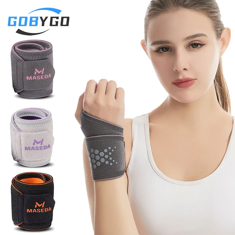 GOBYGO 1Pcs Wrist Support Nylon Tendon Sheath Wrist Guard Elastic Compression Wrap Guard Anti Sprain Badminton