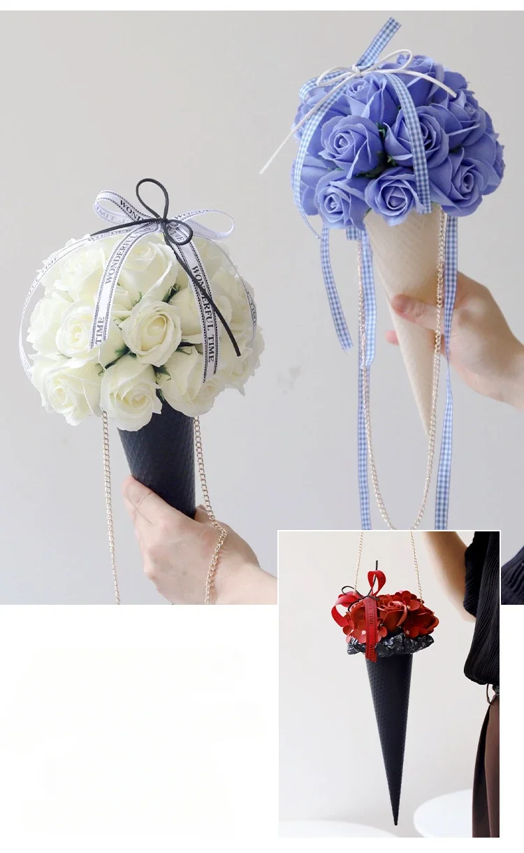Eistüte, Verpackungspapier für frische Blumen, verdickter Karton, Verpackungspapier für frische Blumen – Detail 5