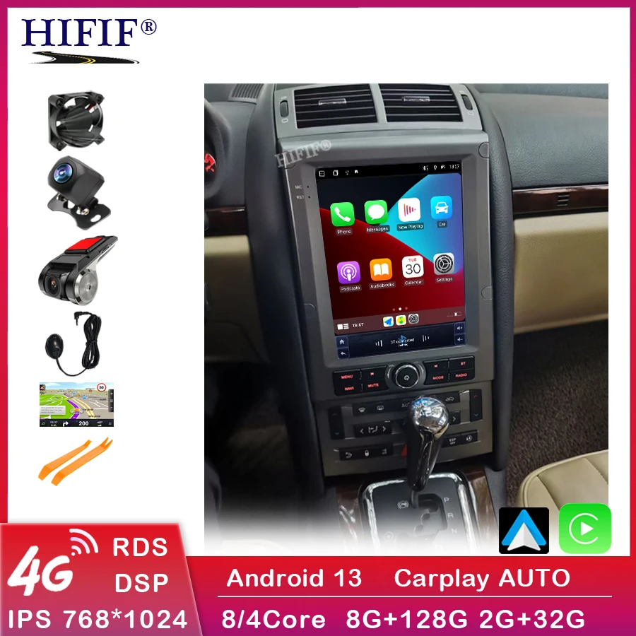 Radio con GPS para coche, reproductor vertical de pantalla grande, Carplay,  unidad principal estéreo automática, estilo Tesla, para Peugeot 407,  2006-2016
