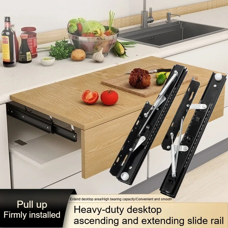 Extend The Rising Table Slide Rail Pull The Desktop Track Dining Table ...