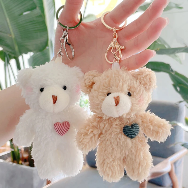 Plush Doll Bear Keychain for Bag Key Backpack Pendant Lobster Clasp Buckle  IM Card Removal Needle Pin Key Chian Ring Pendants