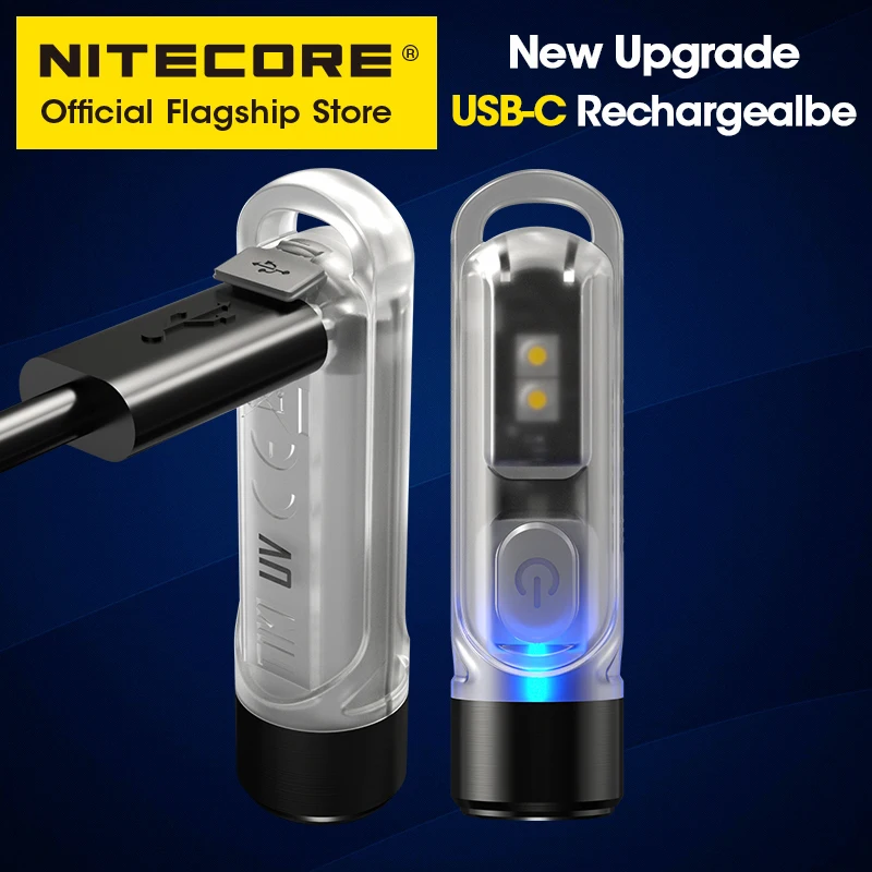 NITECORE TIKI UV Mini Keychain Light EDC 1000mw UV Light White