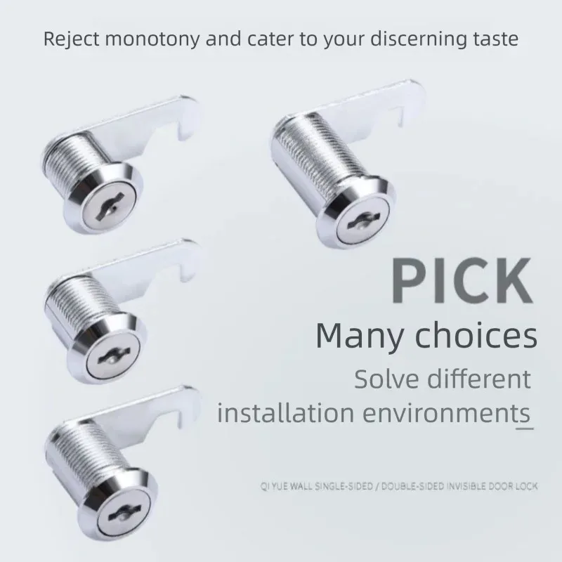 กุญแจล็อคตู้/ลิ้นชัก/ตู้เก็บของ พร้อมกุญแจ 2 ดอก อุปกรณ์ล็อคเฟอร์นิเจอร์ ล็อคประตูตู้สำหรับโต๊ะทำงาน ตู้จดหมาย กุญแจล็อคแบบลูกเบี้ยว 1