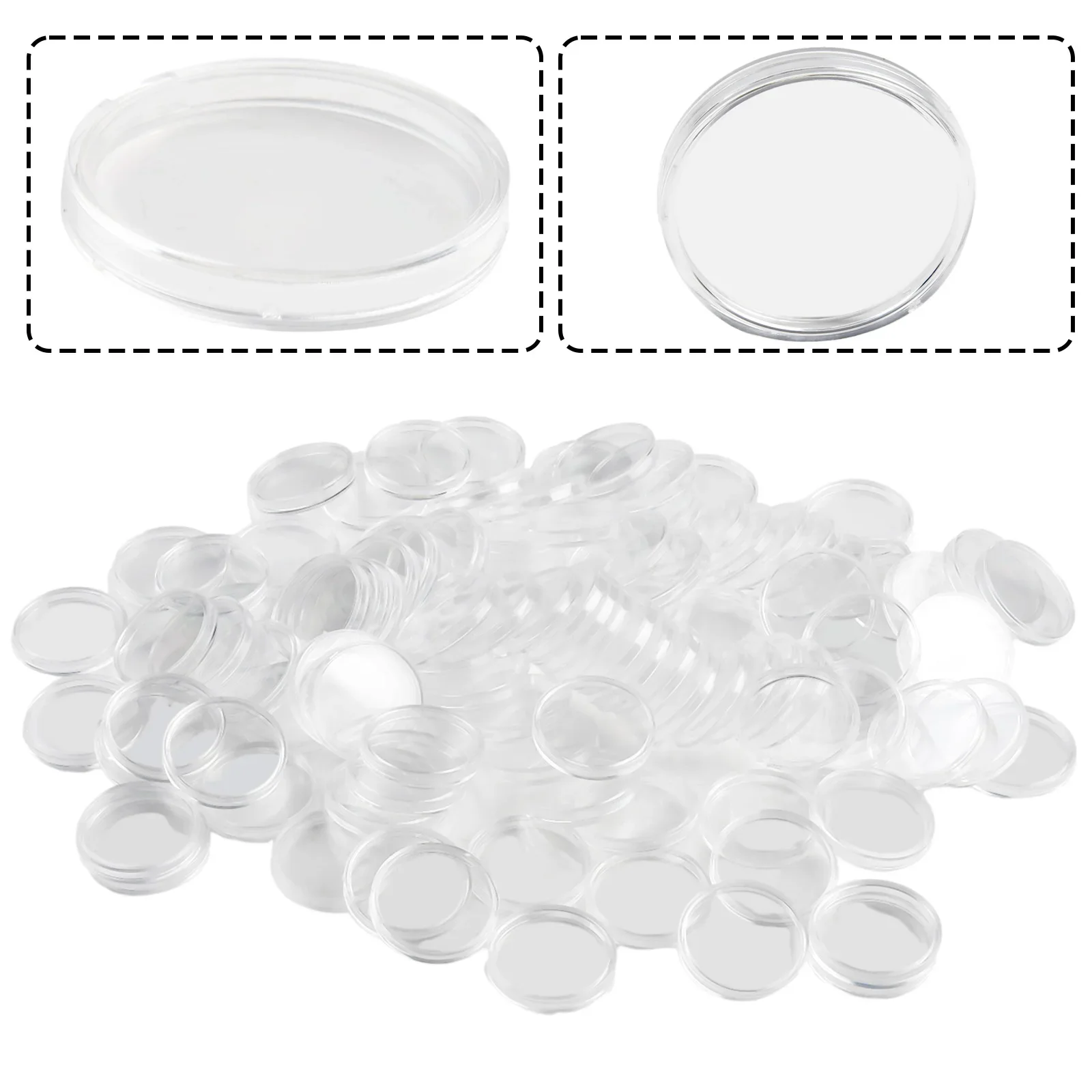 Clear Plastic Coin Capsules Holder, 34mm Size, Pack of 100, Protect and Display Your Valuable Commemorative Coin Collection 5