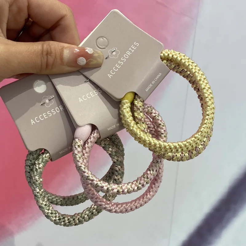 2 teile/satz Mode dicke Haar gummis für Frauen große Haare Gummibänder Dame Armband Haars eil elastische Schachtel halm Haar bänder Scrunchie – Detail 1