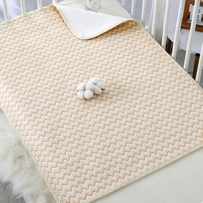 Diaper Changing Pad 4Layer Waterproof Baby Diapering Changing Pad 70*50cm Ripple Pattern Crib Urine Mats Reusable Infant Toddler Bedding Accessories