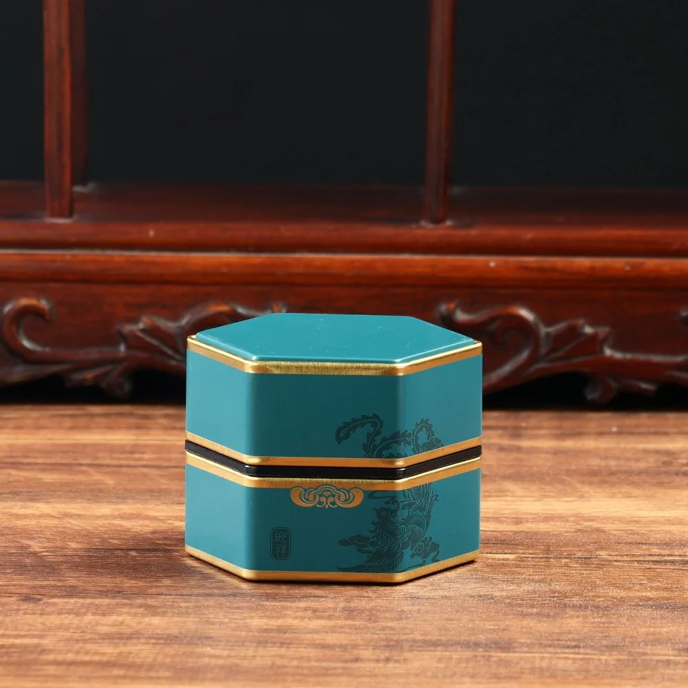 Description Picture 6 of item1Pcs Portable Tea Storage Container Tea Set Accessories Empty Hexagonal Tea Storage Tank Tea Organizer Tea Box Tea Pot