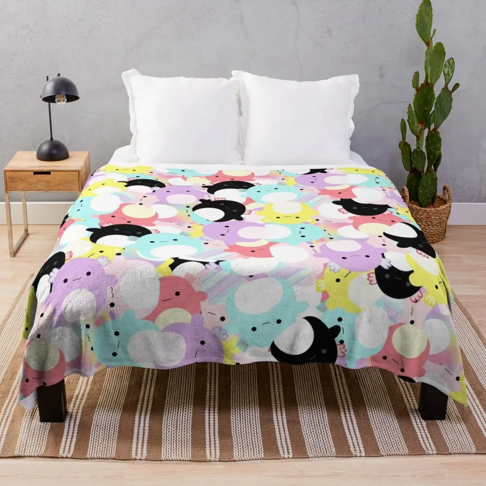 

ORIGINAL Squishymellow axolotl chaos Throw Blanket Luxury Throw Cute Plaid Blankets