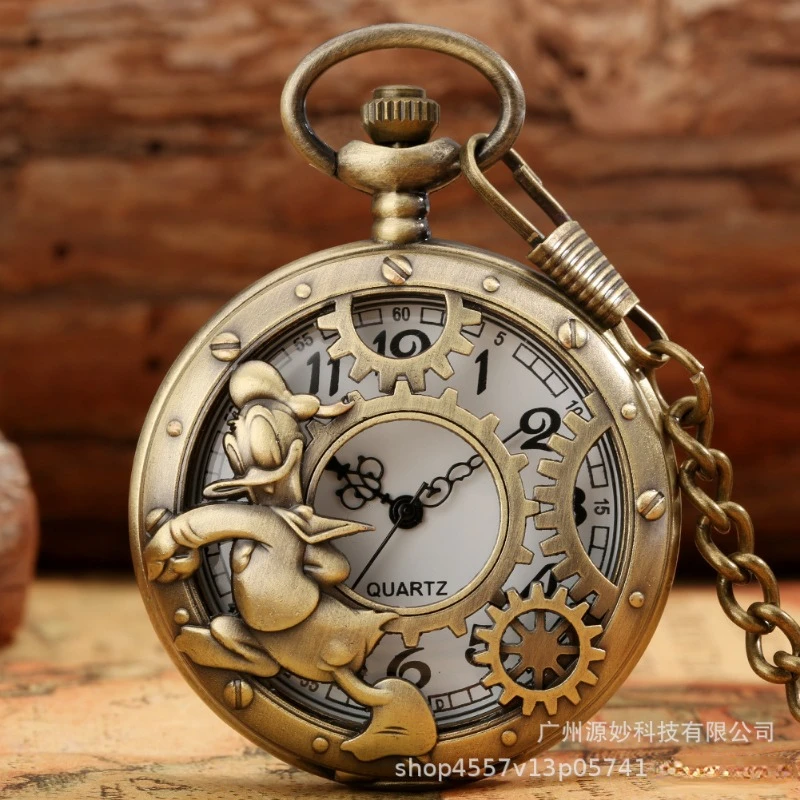 Disney Mickey Mouse Pocket Watch Cartoon Clock Donald  display picture 1