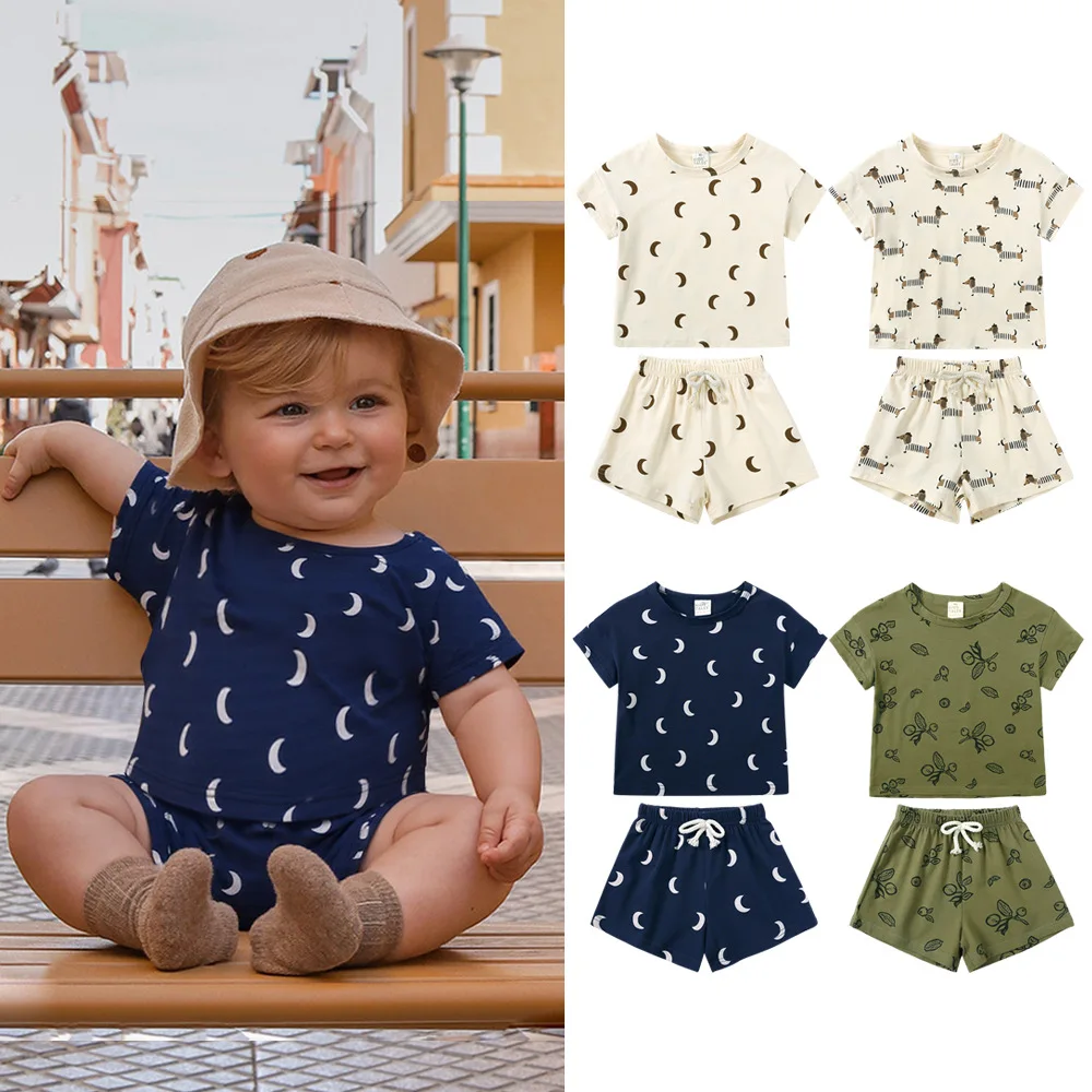 Summer Costume For Baby Boy Girl Clothes Children Top Bottom Clothing Outfit Set Loungewear Pijama Newborn t-shirt Infant Items