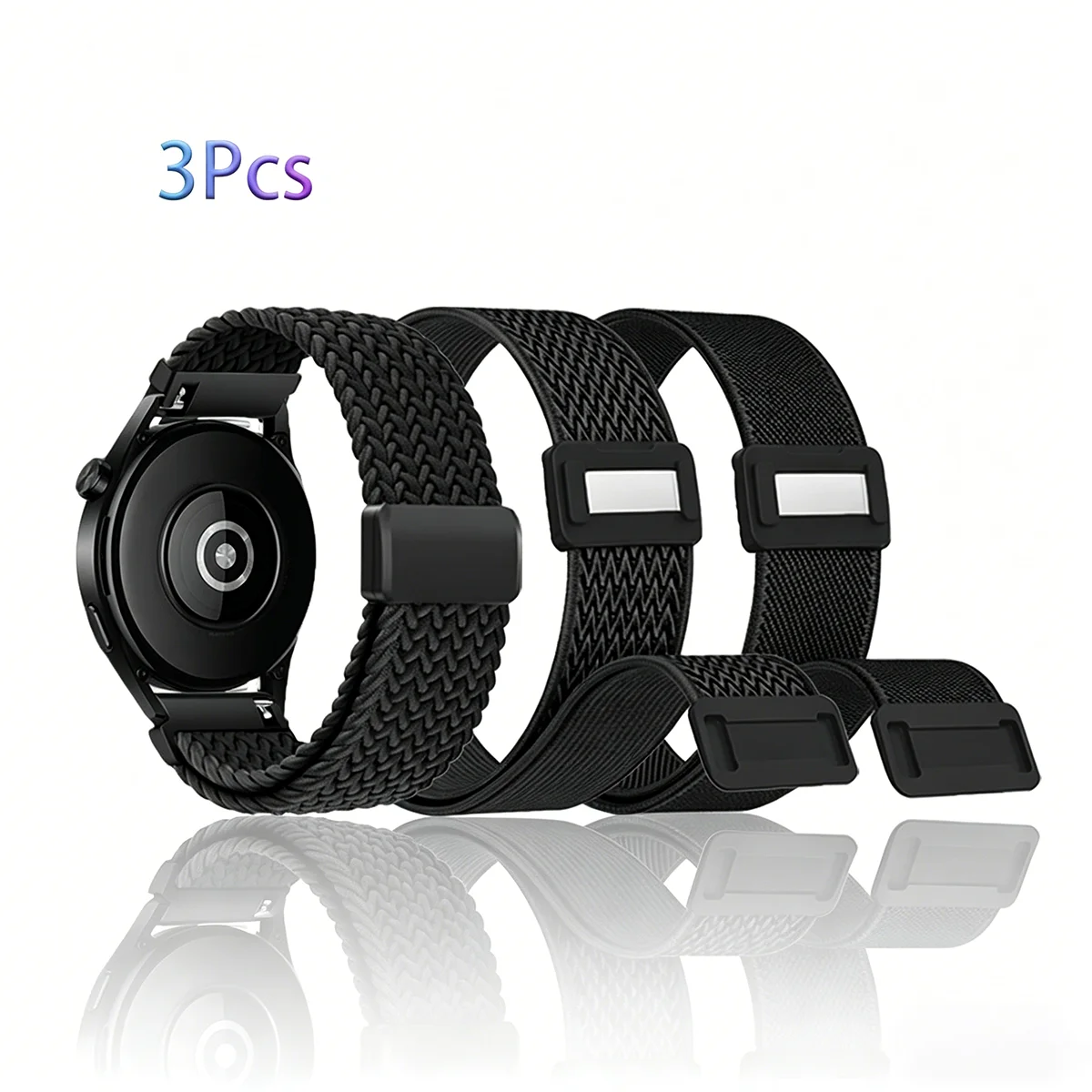 Nylon Sports Strap Bracelet Belt - Set of 3, 20mm/22mm