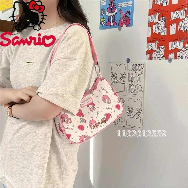 Hello Kitty New Women's Shoulder Bag Cartoon Women's Handbag Luxury Brand Fashion Women's Bag Lightweight and Large Capacity