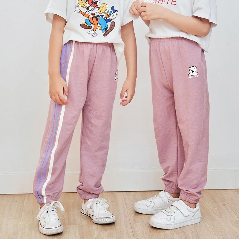 【LF】Kids Jogger Pants 100-150cm Boys Girls Sports Style Trousers Children Anti-Mosquito Long Pants for Spring Summer 5