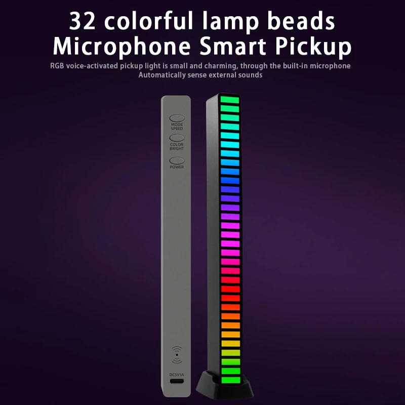 RGB LED light bar music sound control ambient lamp for bar car room TV gaming decoration