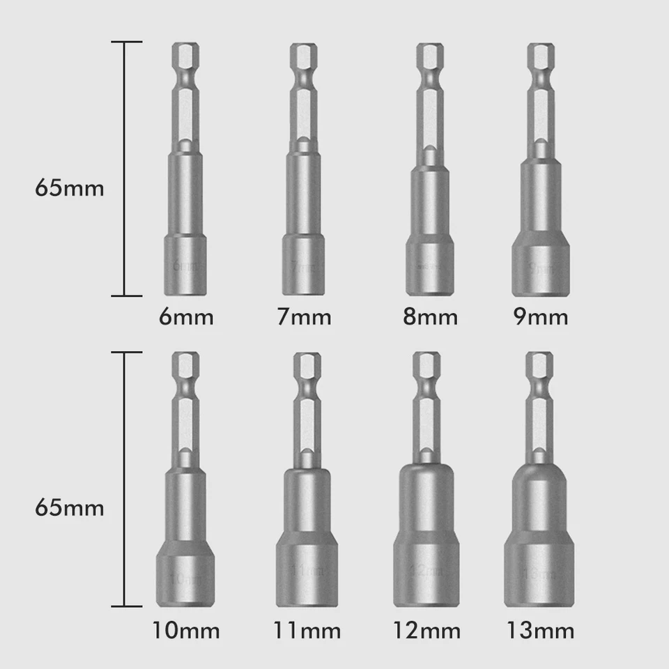FOCKEAMS 2Pcs 10mm/0.39in Magnetic Nut Setter Driver Drill Bit - View #11