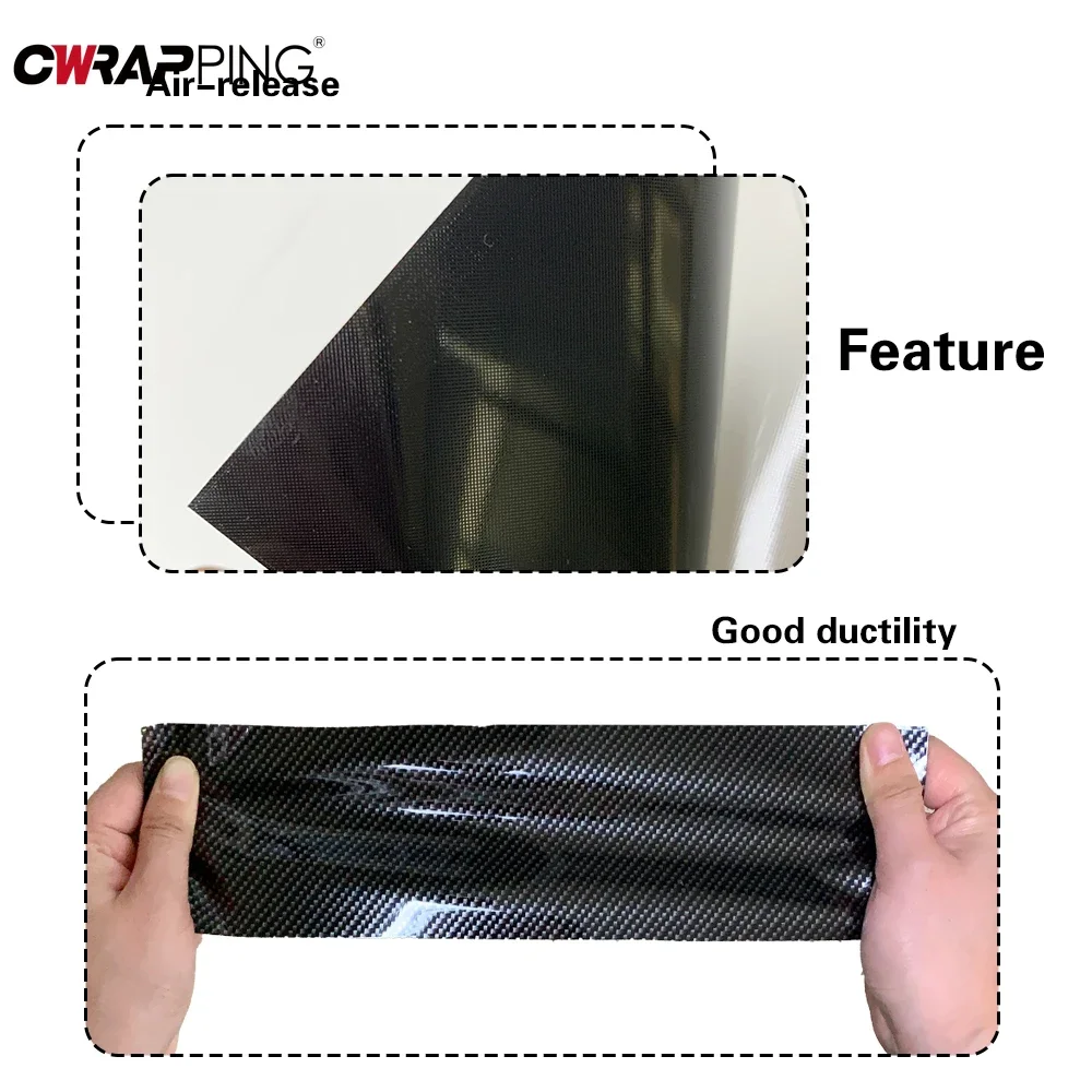Carbon Fiber Car Vinyl Wrap Waterproof Self Adhesive Stickers Motorcycle Laptop Phone for Car Accessories Matte Glossy Black