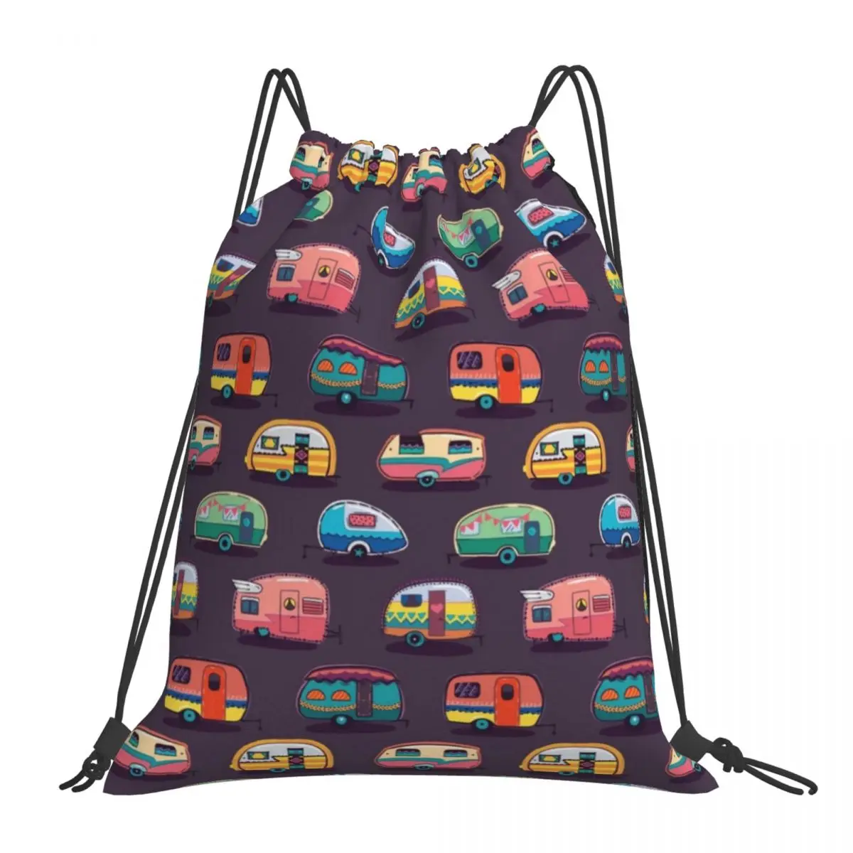 

Рюкзаки Happy Camper1, Модные Портативные Сумки на шнурке, сумка для хранения с карманом на шнурке, сумки для книг для мужчин, женщин, студентов