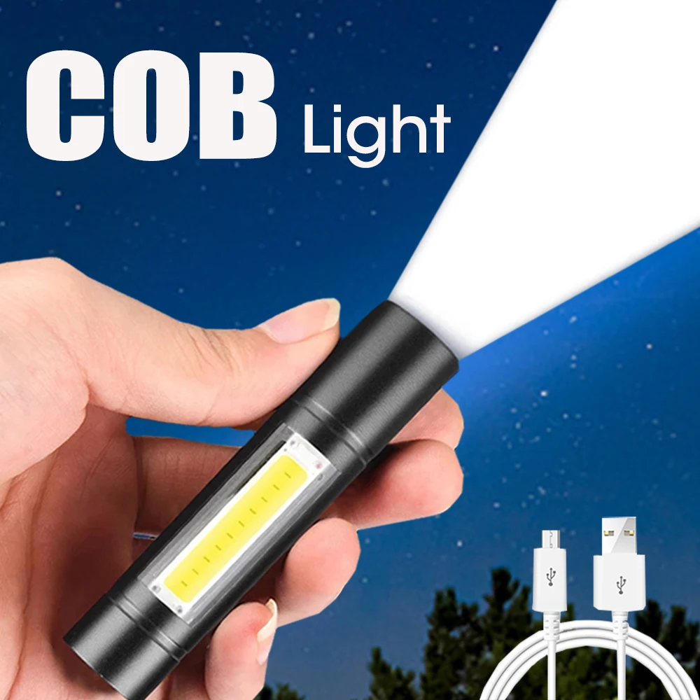 Usb Rechargeable Cob Led Torch Rechargeable Usb Flashlight Rechargeable Aliexpress