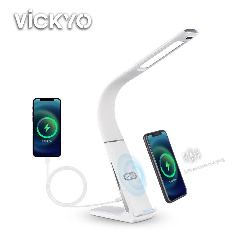 

VICKYO LED Table Lamp For Bedroom Reading Light Sensor Switch USB Charging Night Light Support Phone Charging 10W For Study Work