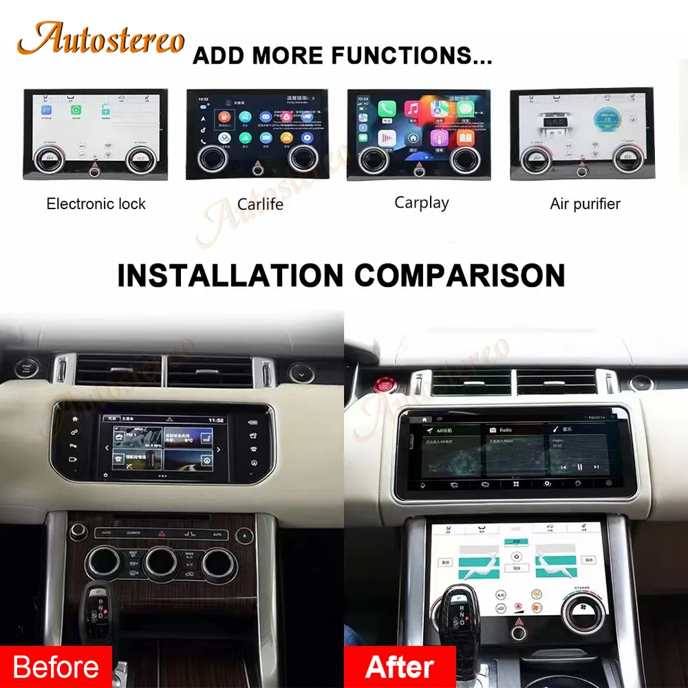 Car Wireless Carplay Climate Board For Range Rover Sport L494 Vogue L405 2013-2017 All Terrain Air Conditioner Climate AC Panel