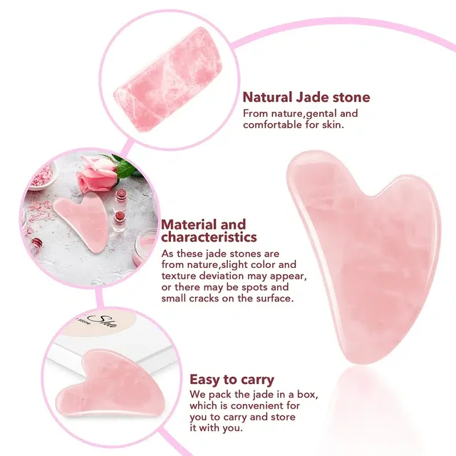 Natural Stone GuaSha Jade Facial Beauty Scraping Massage Tools