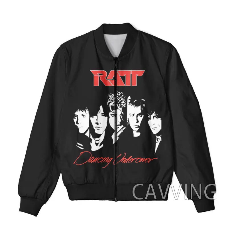 New Fashion Women/Men's 3D Print   Ratt Rock Band  Zipper Bomber Jackets Men Overcoat Mens Coat Zip Up Jackets 5