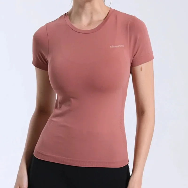 Women Short Sleeve Yoga Shirt Seamless Sport T Shirts Fitness Clothes Yoga Fitness Gym Top Running Active Wear Sport Top Female