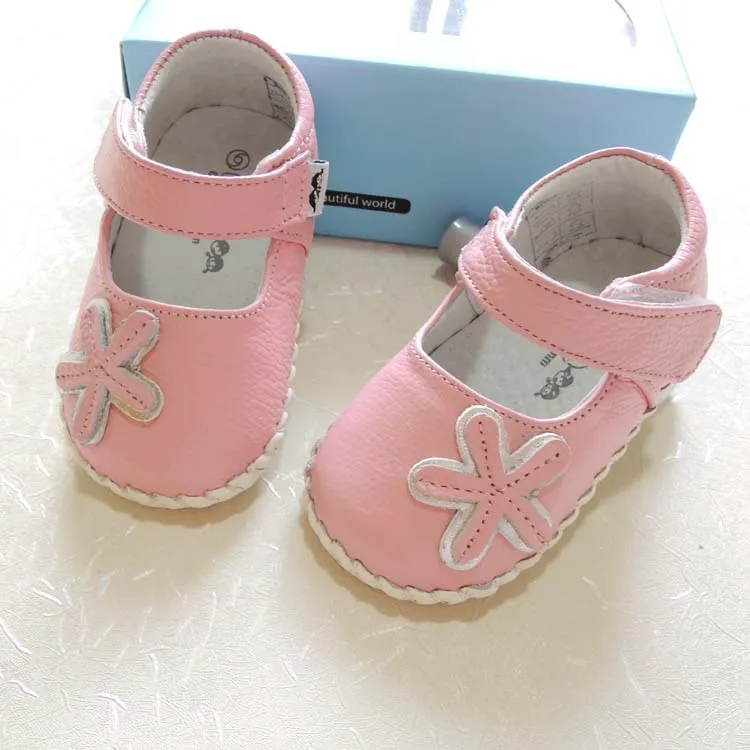OMN Quality Genuine Leather Baby Girls Shoes Soft Sole Infant First Walkers Pink Shallow